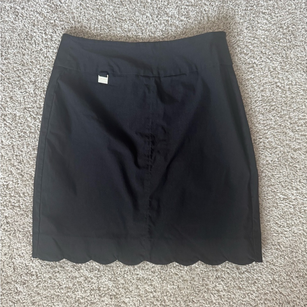 Lulu-B Black Mini Skirt with Scalloped Hem